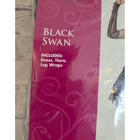 Spirit Black Black Swan Tutu Dress, Leg Wraps, Tiara Size M 8-10 Ballet Witch - Picture 3 of 6